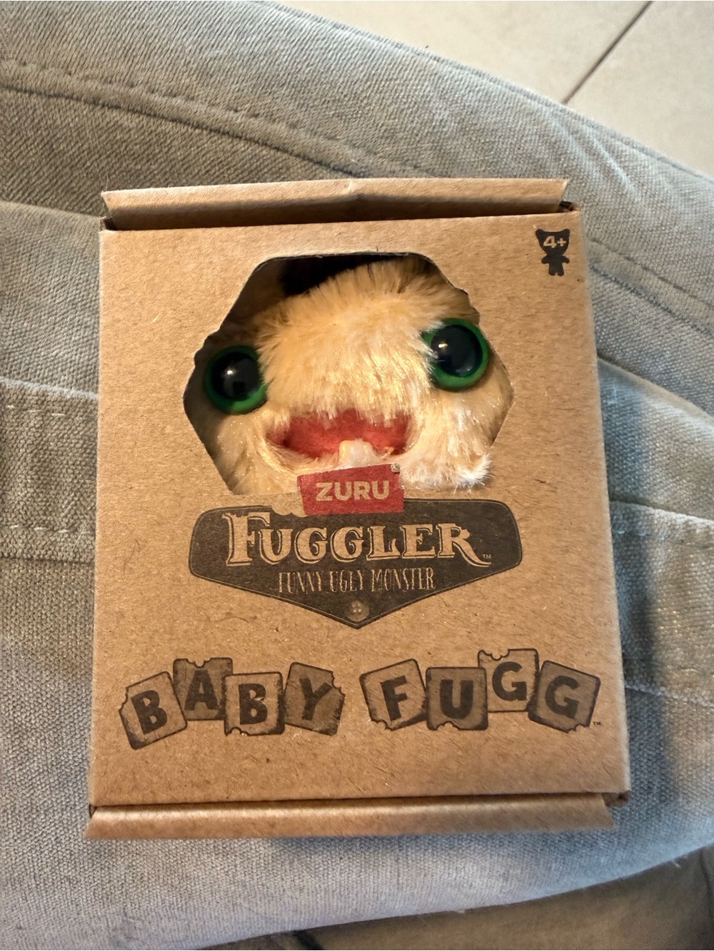 ZURU Fuggler Baby Fugg Plush Toy - Cream with Green Eyes
